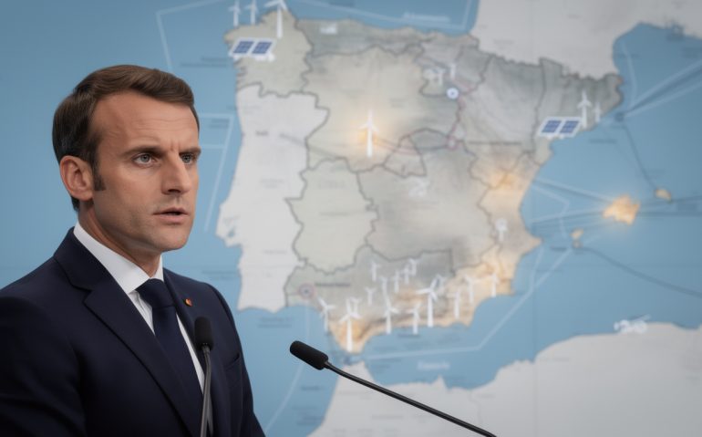 emmanuel macron dévoile que la récente méga-panne en espagne, survenue en avril, est liée à un modèle énergétique entièrement basé sur les énergies renouvelables, soulevant des questions sur l'efficacité des interconnexions électriques.
